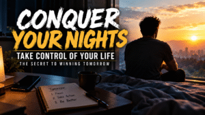A man watches the sunrise from his bedroom, symbolising how evening routines, self-discipline and planning can transform your mornings and your life.